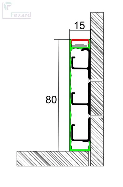 Алюминиевый плинтус Fezard Кабельный ALP-G80-LA Алюминий 80*15*2500 мм в Нижнекамске