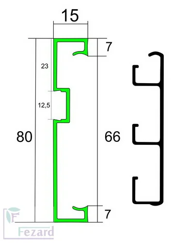 Алюминиевый плинтус Fezard Кабельный ALP-G80-LF Алюминий 80*15*2500 мм в Нижнекамске