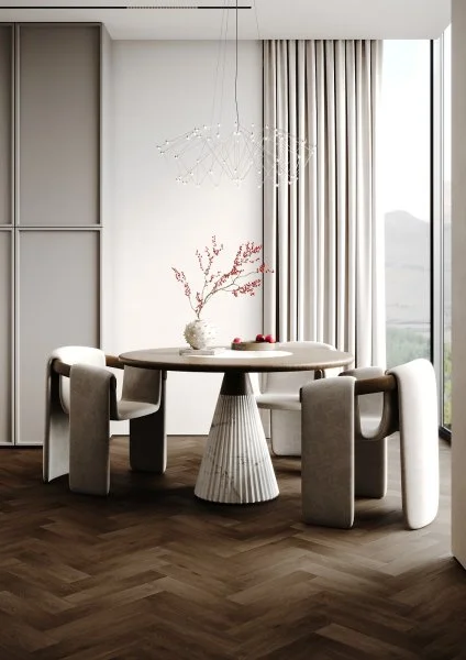 Кварц-виниловая плитка Fargo Herringbone 44-7009-24 Дуб Шварцвальд в Нижнекамске