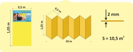 Подложка Солид 2мм гармошка желтая (10.5 м2) в Нижнекамске