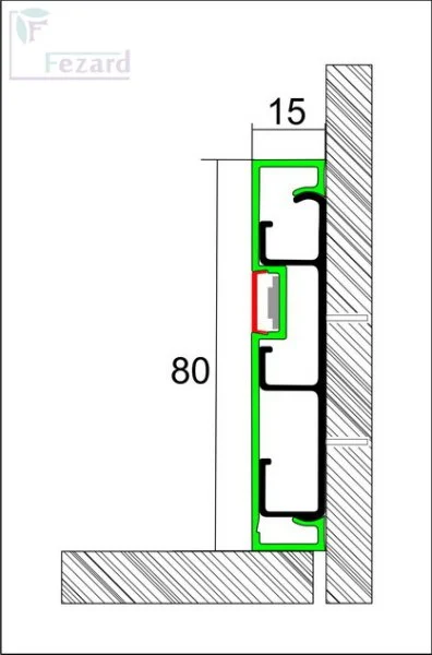 Алюминиевый плинтус Fezard Кабельный ALP-G80-LF Алюминий 80*15*2500 мм в Нижнекамске