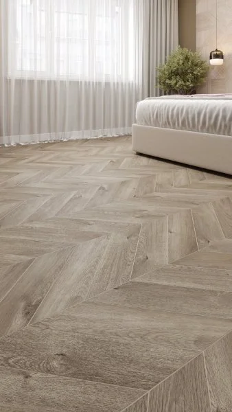 Кварц-виниловая плитка Alpine Floor Chevron Дуб Натур. Отбеленный ECO 20-3 (2,5 мм. 43 класс) в Нижнекамске
