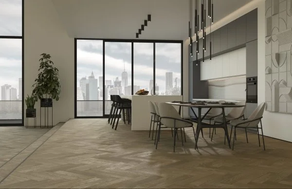 Паркетная доска Quartz Parquet Английская Ёлка Дуб Карельский 33-419 в Нижнекамске