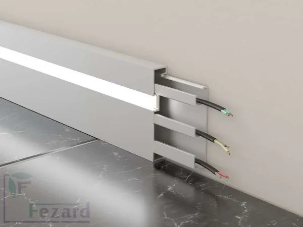 Алюминиевый плинтус Fezard Кабельный ALP-G80-LF Алюминий 80*15*2500 мм в Нижнекамске