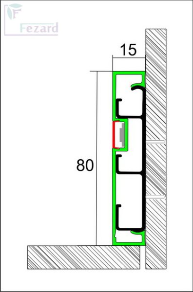 Алюминиевый плинтус Fezard Кабельный ALP-G80-LF Алюминий 80*15*2500 мм в #REGION_NAME_DECLINE_PP#